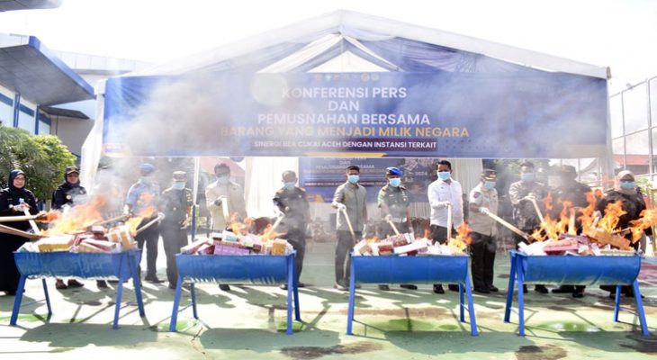 Dukung Asta Cita: Bea Cukai Aceh Musnahkan Barang Ilegal