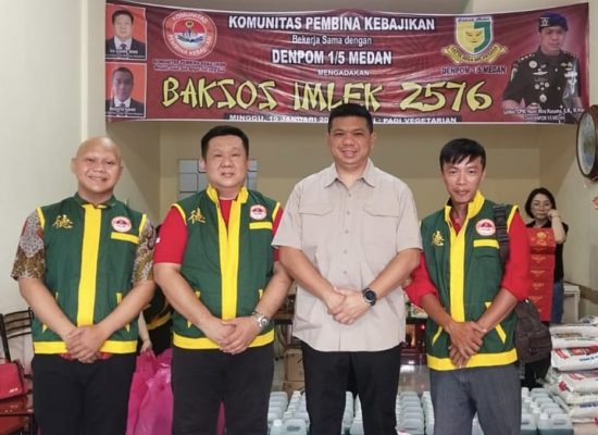 Dandenpom 1/5 Medan Letkol CPM Hanri Wira Kusuma, S.H., M.Han Dorong Kebajikan di Perayaan Imlek 2576