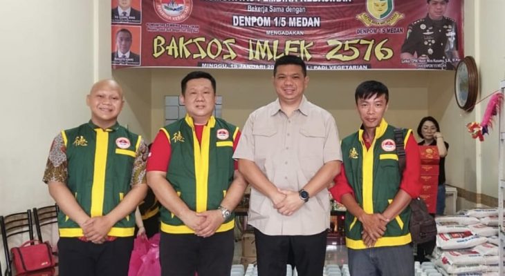 Dandenpom 1/5 Medan Letkol CPM Hanri Wira Kusuma, S.H., M.Han Dorong Kebajikan di Perayaan Imlek 2576
