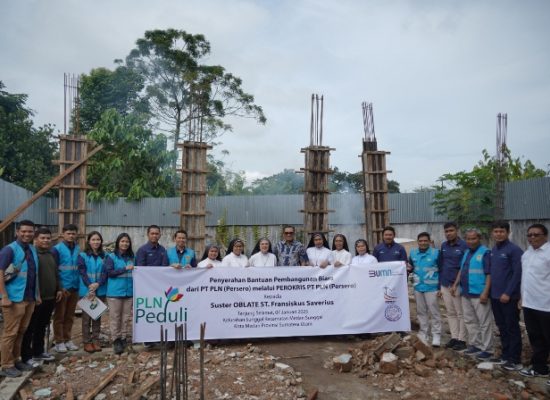 Sambut Tahun Baru, PLN UID Sumut Salurkan Bantuan Pembangunan Biara dan Gereja di Sumatera Utara
