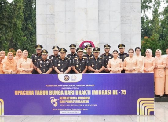 Kalapas Medan Hadiri Upacara Tabur Bunga dalam Rangka Hari Bhakti Imigrasi ke-75