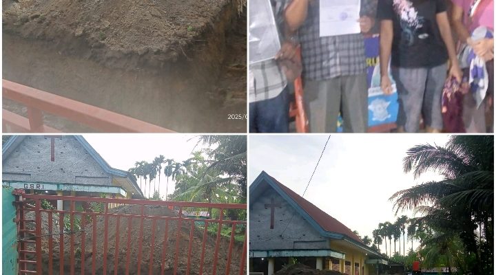 Sekeluarga Rusak Gereja di Lau Bakeri  Malam Hari Pakai Beko, Jemaat Lapor Polisi