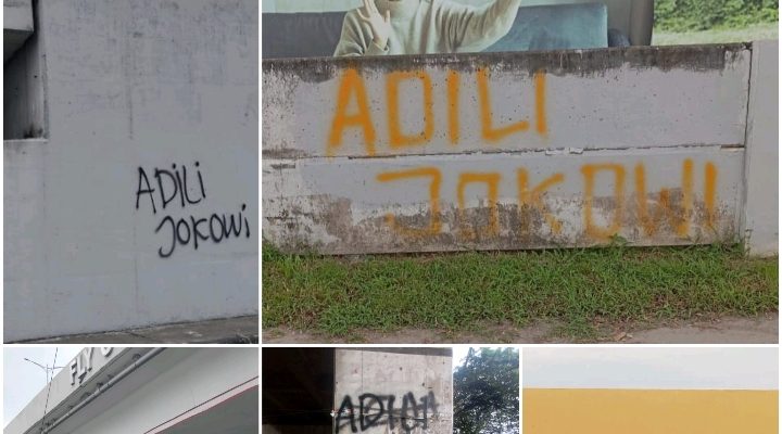 Sudut Kota Medan Dipenuhi Coretan “Adili Jokowi”