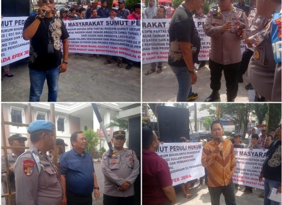 Aliansi Masyarakat Sumut Peduli Hukum Gelar Aksi DPRDSU, Kantor Nasdem Sumut. Minta ESS Dihukum Maksimal
