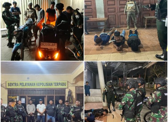 Denpom I/5 Medan Amankan 3 Anggota Geng Motor Bercelurit dalam Patroli Anti Begal Bersama Pomdam I/BB