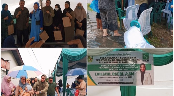 Diguyur Hujan dan Banjir, Lailatul Badri Gencar Sampaikan  Penanggulangan Kemiskinan di Medan