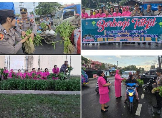 Polsek Medan Tuntungan Panen Sayur Dan Bagikan Takjil untuk Masyarakat