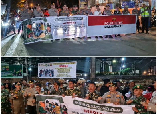 Polsek Medan Tuntungan Polrestabes Medan Gelar Apel Satgas Gabungan Bersama 3 Pilar, Antisipasi Genk Motor dan Tawuran