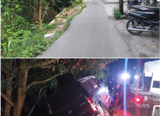 Jalan Longsor, Mobil Pengangkut Uang ATM Terguling dan Nyaris Terjun ke Sungai
