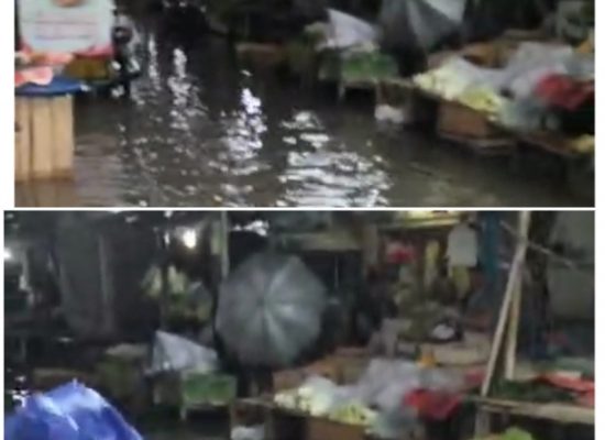 Diguyur Hujan Deras, Pasar Simalingkar Terendam Banjir