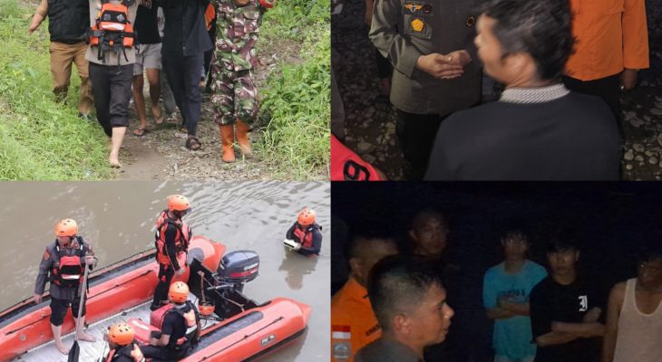 Kapolsek Tuntungan Terjun Langsung Cari Anak yang Hanyut Terseret Arus di Sungai Lau Belawan