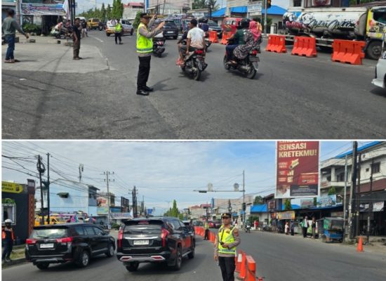 Berikan Pelayanan Prima, Pos Pam Simpang Selayang Laksanakan Pengaturan Lalu Lintas Arus Balik