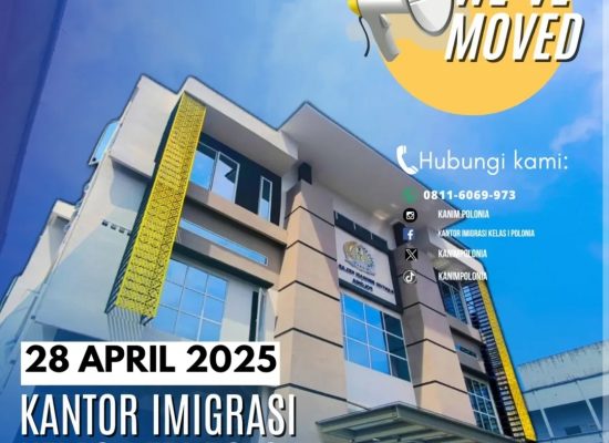Mulai Senin Depan, Imigrasi Kelas I TPI Polonia Pindah Pusat Pelayanan ke Kantor Baru