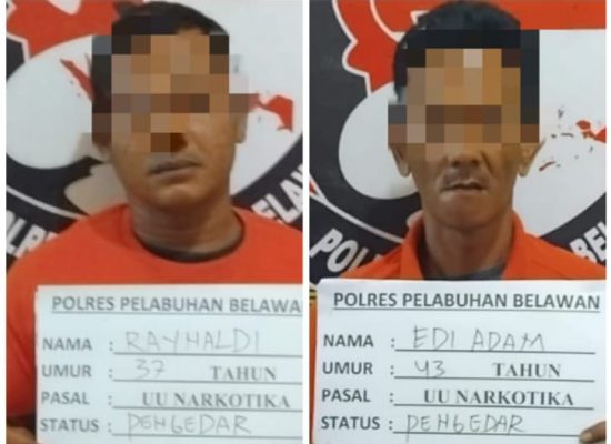 Dua Pengedar Narkoba Diringkus Sat Narkoba Polres Pelabuhan Belawan di Kota Datar