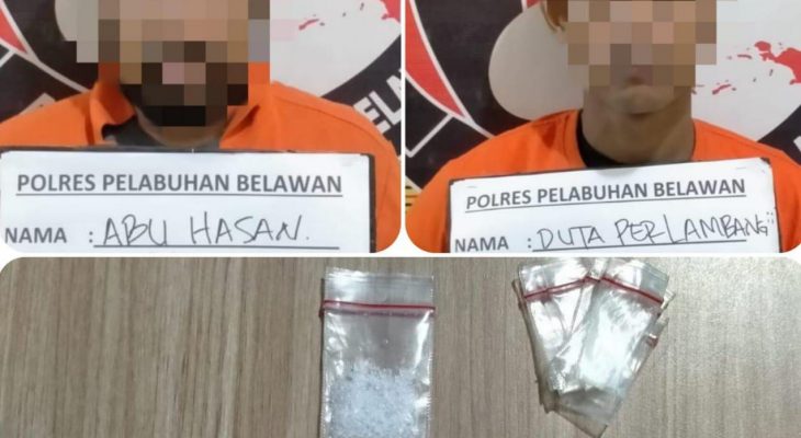 Sat Narkoba Polres Belawan Gerebek Sarang Narkoba di Hamparan Perak, Dua Pelaku Diamankan