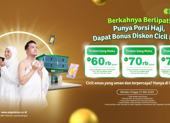 Cicil Emas di Pegadaian Dapat Diskon Uang Muka. Intip Caranya Disini!