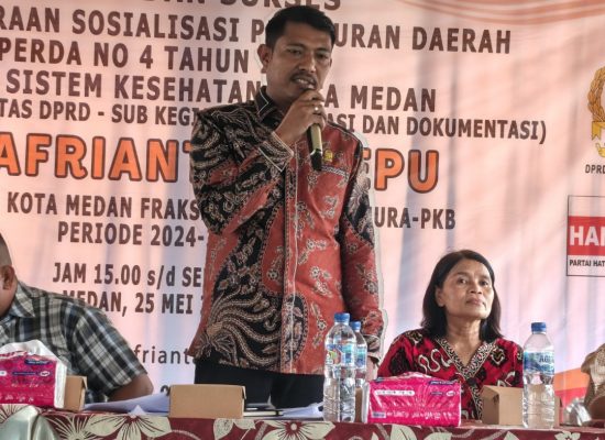Eko Afrianta Sitepu Gelar Sosper Sistem Kesehatan Kota Medan Perda No 4/2012