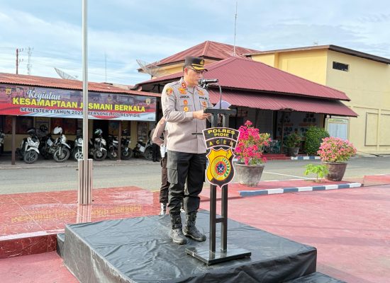 Kapolres Pidie Pimpin Apel Kesiapan Pengamanan Malam Takbiran Idul Adha 1446 H