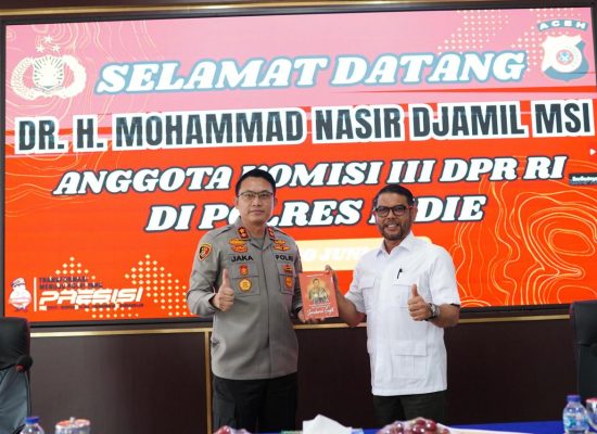 Anggota Komisi III DPR RI H Nasir Djamil Lakukan Audiensi dengan Kapolres Pidie