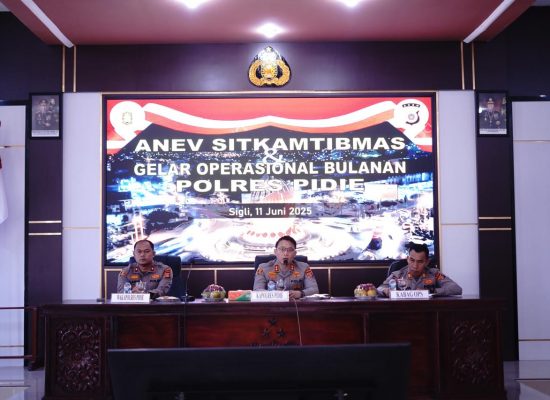 Kapolres Pidie Pimpin Anev dan GO Bulanan, Tegaskan Komitmen Penguatan Kinerja dan Pelayanan Publik