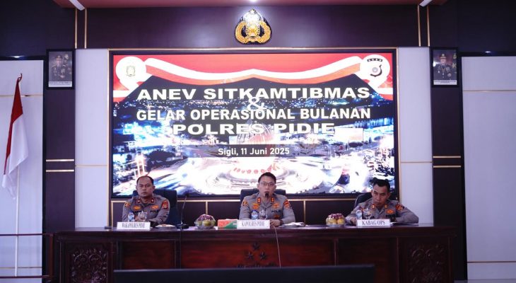 Kapolres Pidie Pimpin Anev dan GO Bulanan, Tegaskan Komitmen Penguatan Kinerja dan Pelayanan Publik