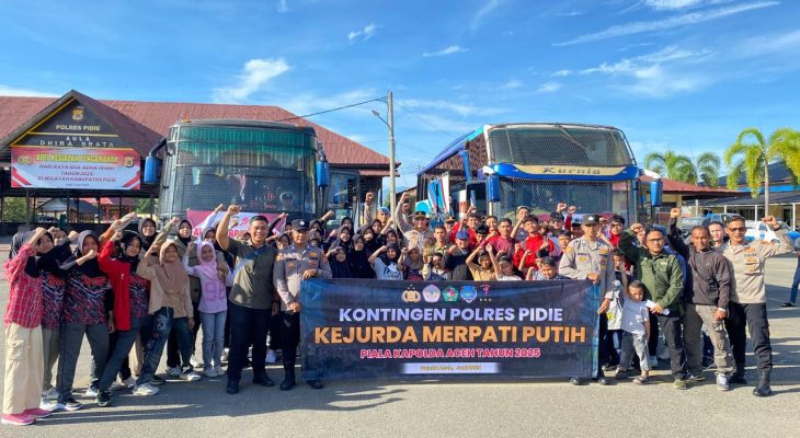 Kapolres Pidie Lepas 62 Atlet Pencak Silat Merpati Putih  ke Ajang Piala Kapolda Aceh Cup 2025
