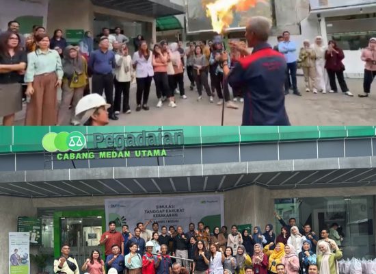 PT Pegadaian Kanwil I Medan Laksanakan Sosialisasi dan Simulasi Tanggap Darurat Kebakaran