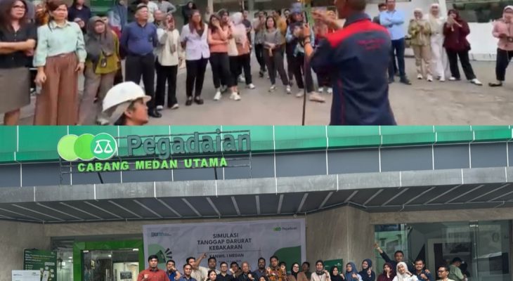 PT Pegadaian Kanwil I Medan Laksanakan Sosialisasi dan Simulasi Tanggap Darurat Kebakaran