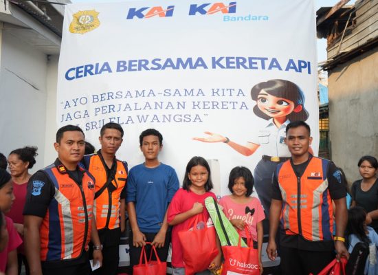 KAI Divre I Sumut Gelar Sosialisasi Bahaya Pelemparan Kereta Api di Petak Jalan Medan–Binjai