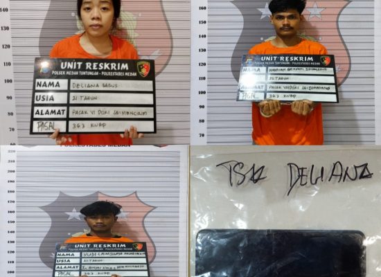 Polsek Medan Tuntungan Ungkap Sindikat Pencurian Motor, Tiga Pelaku Dibekuk di Simpang Asisi