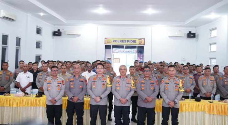 Wakapolda Aceh Berikan Arahan di Polres Pidie, Tegaskan Pentingnya Integritas dan Kesehatan Personel