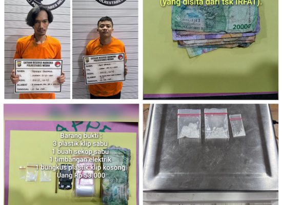 Dua Pengedar Sabu Diringkus Satres Narkoba Polrestabes Medan di Medan Selayang