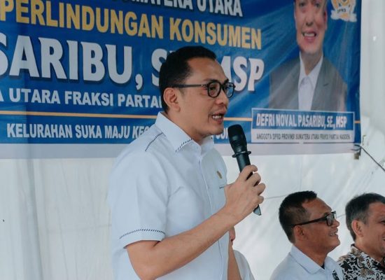 Sekretaris Komisi D DPRD Sumut, Defri Noval Pasaribu Sosialisasikan Ranperda Perlindungan Konsumen di Medan Selayang