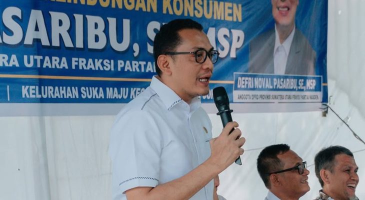 Sekretaris Komisi D DPRD Sumut, Defri Noval Pasaribu Sosialisasikan Ranperda Perlindungan Konsumen di Medan Selayang
