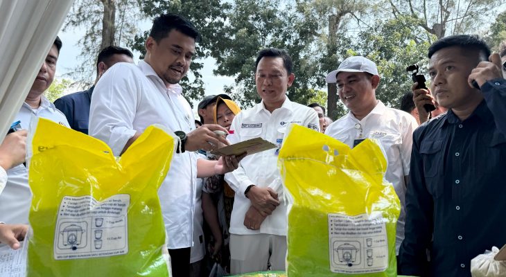 Gubernur Sumut Tinjau Gerakan Pangan Murah di Deli Serdang, BULOG Pastikan Pasokan Beras Aman