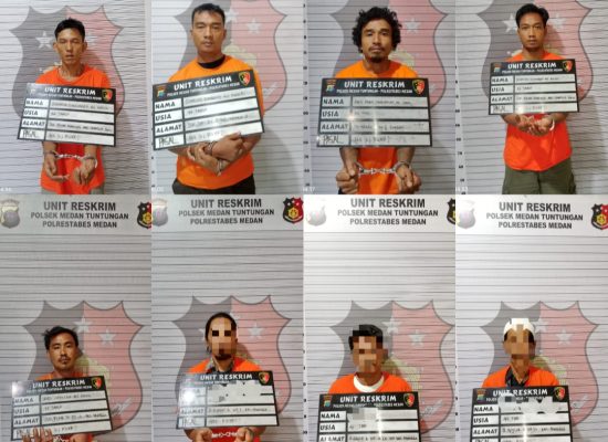 Polsek Medan Tuntungan Ringkus 8 Pelaku Pencurian dan Penadah di Jalan Nilam