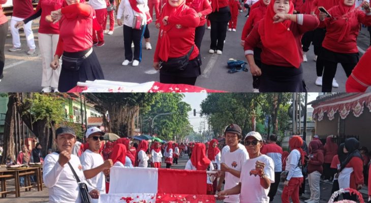 Ribuan Warga Krian Meriahkan HUT ke-80 RI dengan Pembentangan Bendera Merah Putih Raksasa