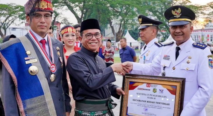 HUT RI ke-80, Medan Tuntungan Raih Juara II Lomba Gapura Tingkat Kota Medan