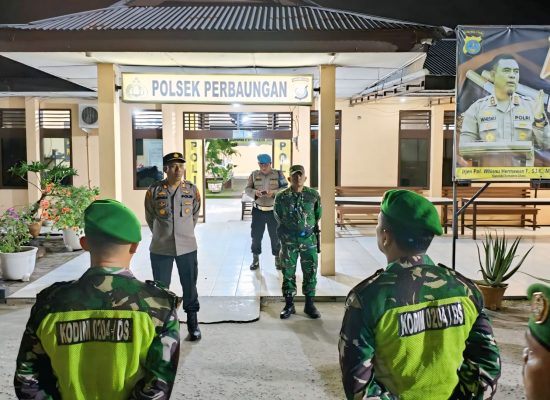 Polsek Perbaungan dan Koramil 07 Gelar Patroli Gabungan KRYD, Jaga Kamtibmas Kondusif