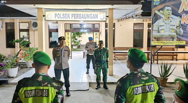 Polsek Perbaungan dan Koramil 07 Gelar Patroli Gabungan KRYD, Jaga Kamtibmas Kondusif