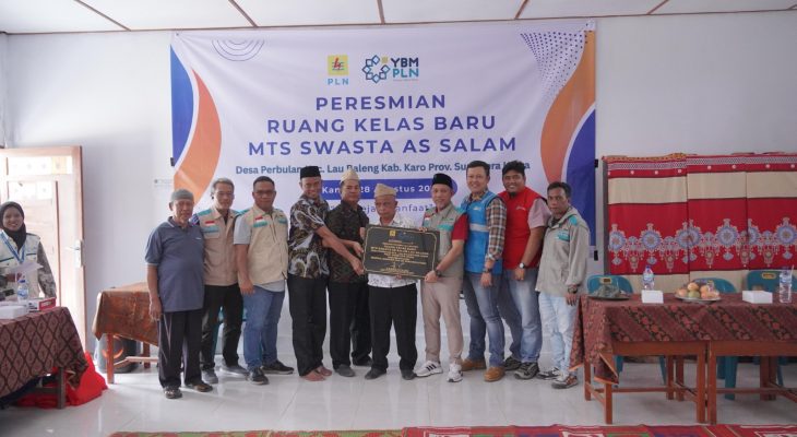 YBM PLN UID Sumut Resmikan Bantuan Tiga Ruang Kelas Baru di MTs Swasta As Salam Karo