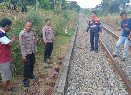 KAI Divre I Sumut Amankan Pelaku Pencurian Besi Penambat Rel di Siantar Martoba