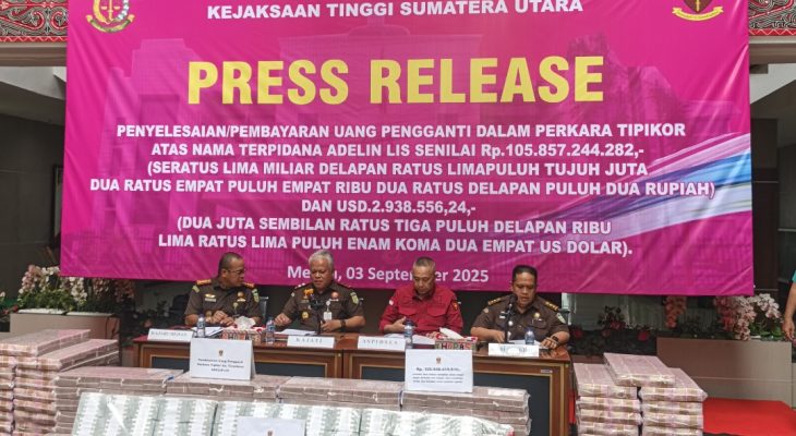 Kejaksaan Eksekusi Uang Pengganti Terpidana Adelin Lis, Negara Terima Rp105,8 Miliar dan US$2,9 Juta