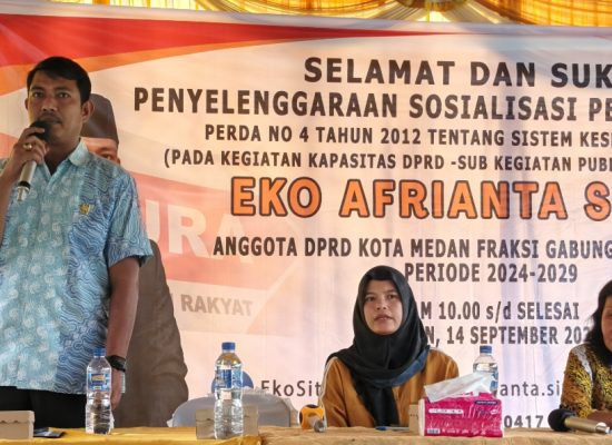 Tak Surut oleh Hujan, Warga Medan Padati Sosper Perda Kesehatan Bersama Eko Afrianta Sitepu