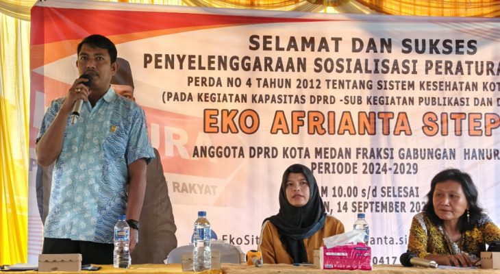 Tak Surut oleh Hujan, Warga Medan Padati Sosper Perda Kesehatan Bersama Eko Afrianta Sitepu