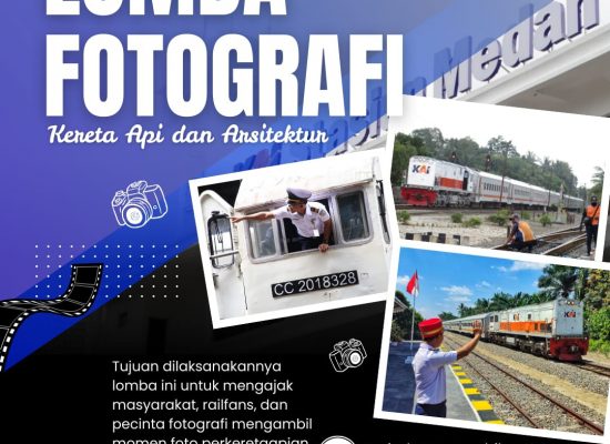 HUT ke-80, KAI Divre I Sumut Gelar Lomba Fotografi Bertema Kereta Api dan Arsitektur