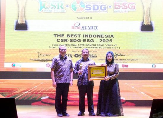 Bank Sumut Raih Gold Award The Best Indonesia CSR-SDG-ESG 2025