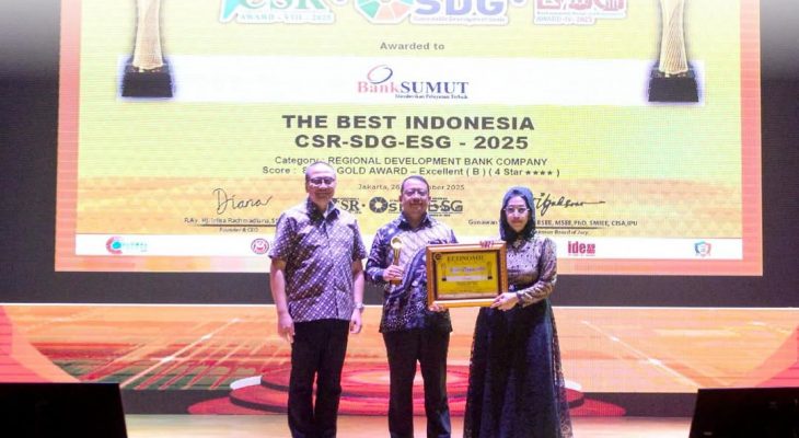 Bank Sumut Raih Gold Award The Best Indonesia CSR-SDG-ESG 2025