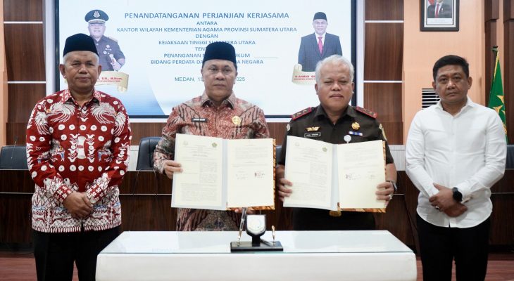 Kemenag Sumut dan Kejati Sumut Teken Kerja Sama Penanganan Masalah Hukum Perdata dan TUN
