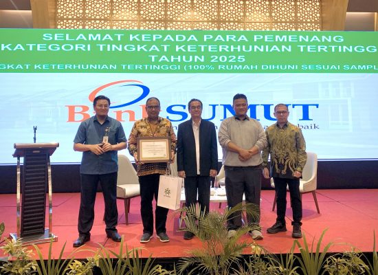 Bank Sumut Raih Penghargaan Tingkat Keterhunian 100 Persen dari BP Tapera